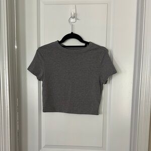 Wild Fable Gray Fitted Crop T-Shirt size Medium